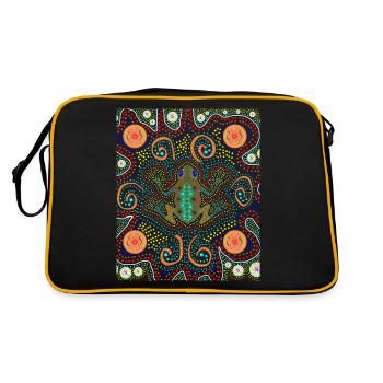 Grenouille d'art aborigène - Sac Retro - noir/or - Dos