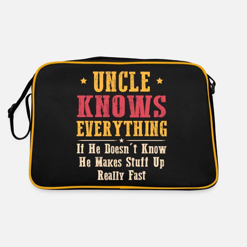 Onkel weiß alles - Retro Tasche - Schwarz/Gold