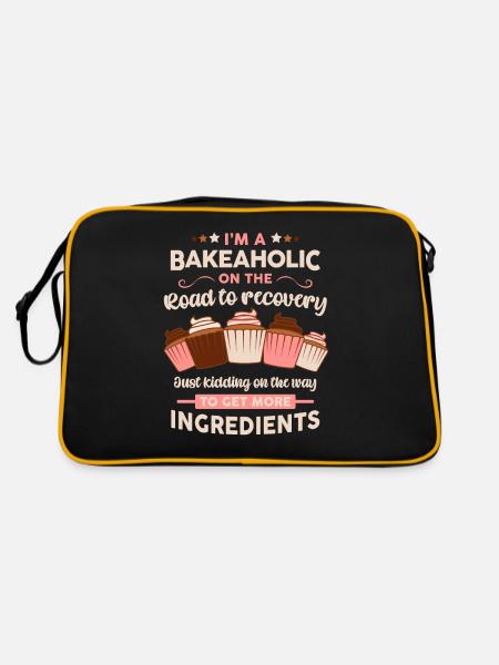 Baker Pâtissier Chef Cuisinier drôle bakéholic dire - Sac Retro - noir/or - Dos