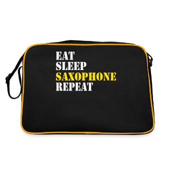 manger le saxophone sommeil répéter - Sac Retro - noir/or - Dos