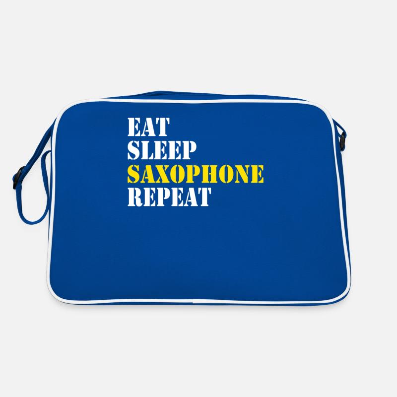 eat sleep saxophone repeat Retro Bag