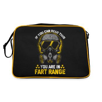 Pups humor farting husband friend father - Retro Bag - black/gold - Back