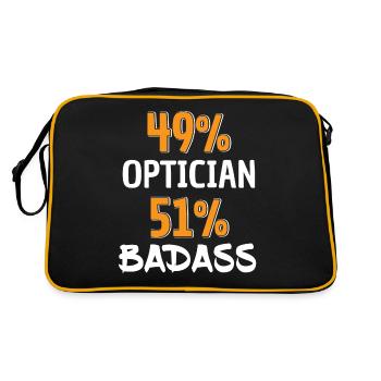 Funny Optician Badass Shirt - Optician Test - Retro Bag - black/gold - Back