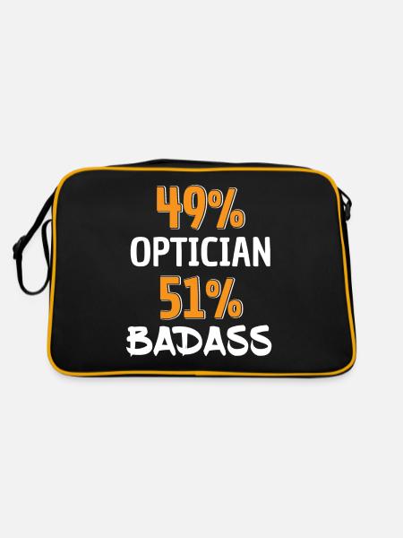 Funny Optician Badass Shirt - Optician Test - Retro Bag - black/gold - Back