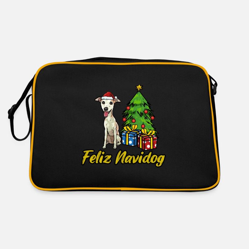 Feliz Navidog Whippet Hunde Geschenk Retro Tasche