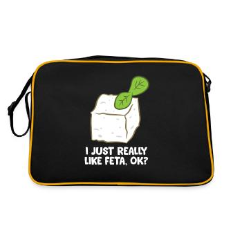 Feta Fromage Cadeau J’aime le fromage Feta - Sac Retro - noir/or - Dos