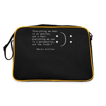 Citation de Marcus Aurelius, point de vue, perspective - Sac Retro - noir/or - Dos
