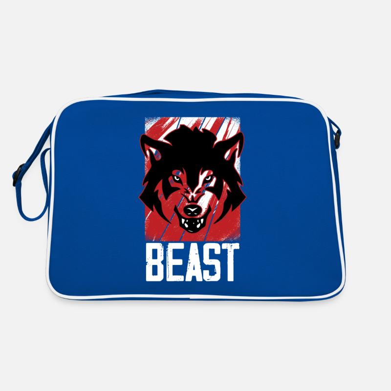 Wolf Leitwolf Geschenk Welpe Wölfe Retro Tasche