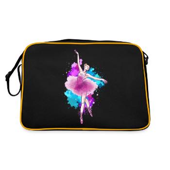 Ballet dancer Colorful ballerina dance - Retro Bag - black/gold - Back