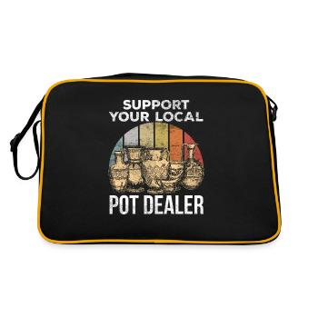 Blague drôle de potier pour les potiers d'argile - Sac Retro - noir/or - Dos