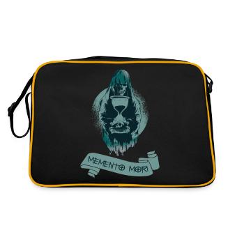 "Memento Mori", Skull, Death, Remember - Sac Retro - noir/or - Dos