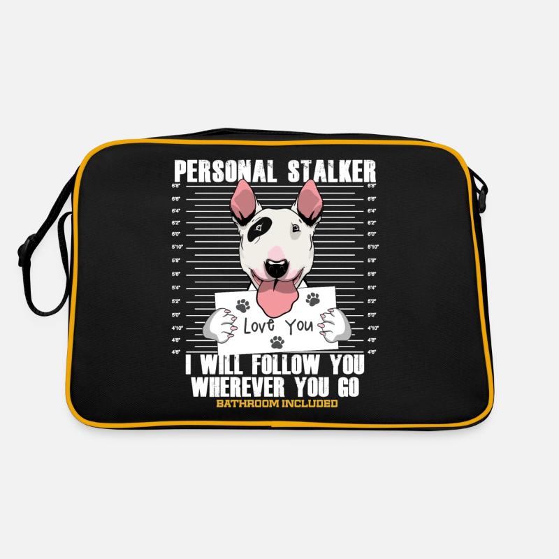 Cadeau de dessin animé drôle de Bull Terrier Stalker Sac Retro
