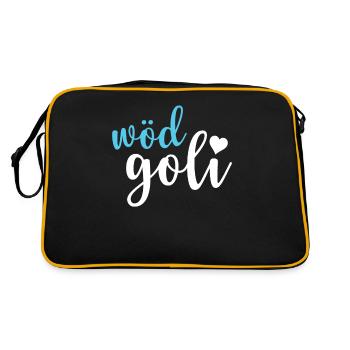 Wöd Goli Taufgoli Firmgoli Cadeau - Sac Retro - noir/or - Dos