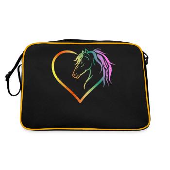 Chevaux équestre équestre forme cardiaque - Sac Retro - noir/or - Dos