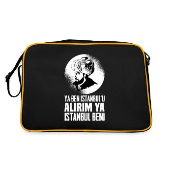 Istanbul Osmanli Fatih Sultan Mehmet 1453 Fetih - Retro Tasche - Schwarz/Gold - Hinten