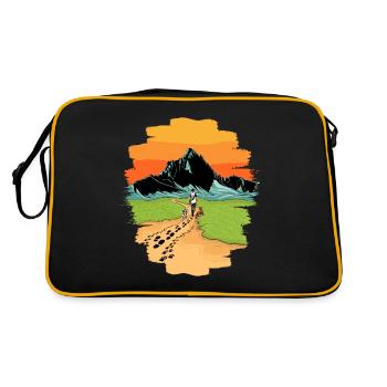 Mountains dog walking dog walk kids dog gift - Retro Bag - black/gold - Back