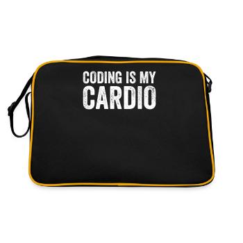 Funny programmer developer code humor quote - Retro Bag - black/gold - Back