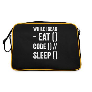 Funny programmer developer code humor quote - Retro Bag - black/gold - Back