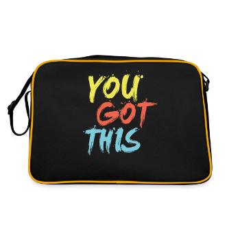 Du Schaffst Das - Retro Tasche - Schwarz/Gold - Hinten