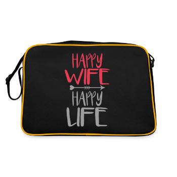 Femme heureuse, vie heureuse - Sac Retro - noir/or - Dos