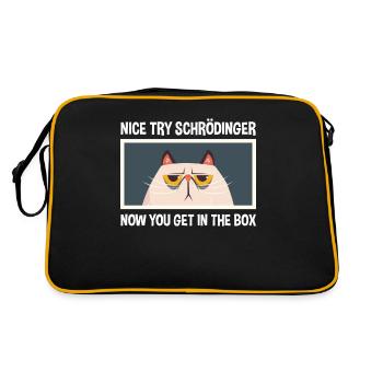 Netter Versuch Schrödinger Physik Physiker - Retro Tasche - Schwarz/Gold - Hinten