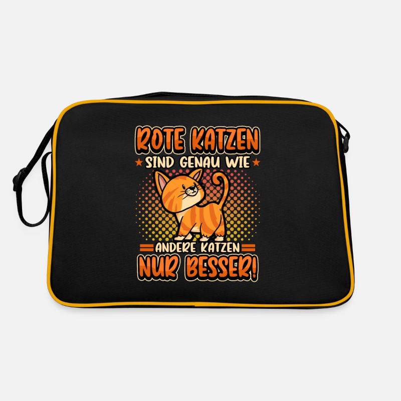 Katz Rote Katzen Haustier Kater Spruch Geschenk Retro Tasche