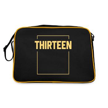 Thirteen Turning 13 - Birthday Gift - Retro Bag - black/gold - Back
