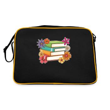 Bookworm book reading bookworm - Retro Bag - black/gold - Back