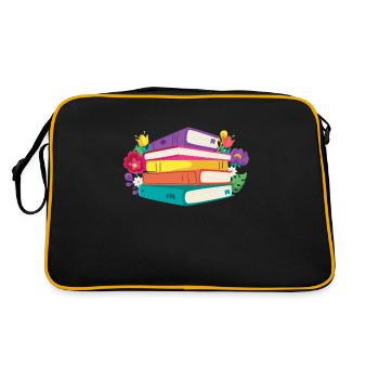 Bookworm book reading bookworm - Retro Bag - black/gold - Back