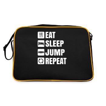 Trampolinturner essen Schlafsprung-Wiederholungsgeschenk - Retro Tasche - Schwarz/Gold - Hinten
