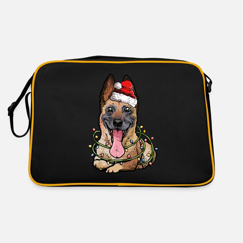 Malinois Santa Christmas Tree Lights Retro Bag