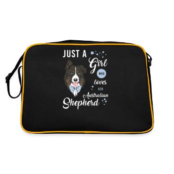 Australian Shepherd Aussie dog herding dog gift - Retro Bag - black/gold - Back