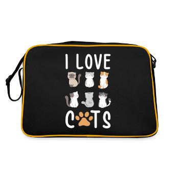 J'aime les chats j'aime les chats - Sac Retro - noir/or - Dos