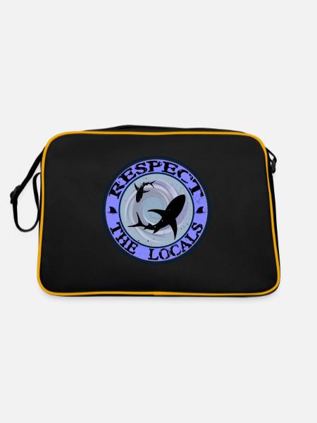 Respect The Locals Shark - Retro Bag - black/gold - Back