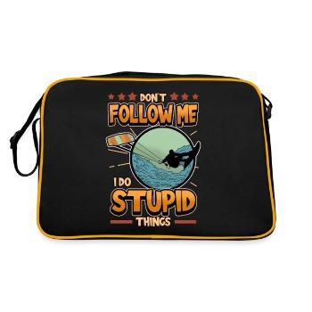 Wakeboard kite surf disant drôle de cadeau - Sac Retro - noir/or - Dos