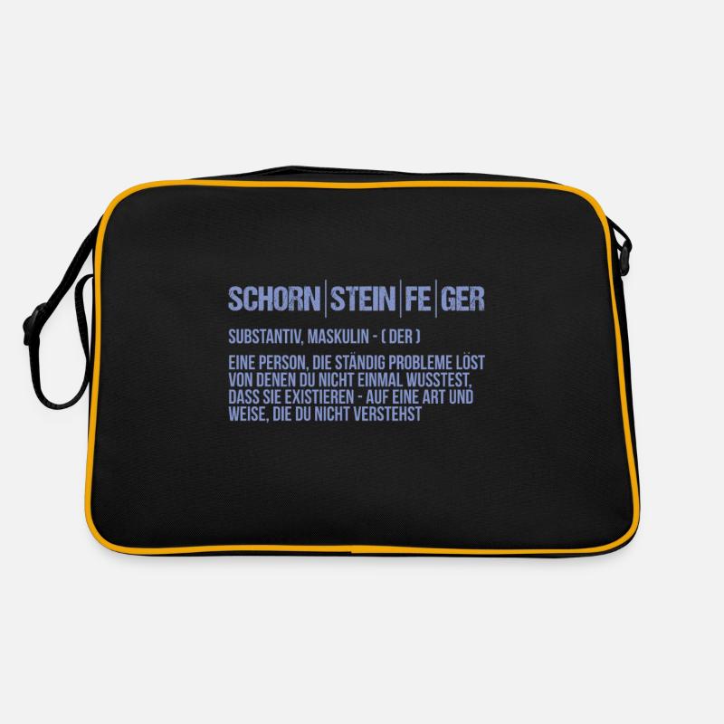 Definition Eines Schornsteinfegers Kaminkehrer - Retro Tasche - Schwarz/Gold