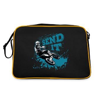Send It! Motorcross Biker Dirt Bike Geschnkidee - Retro Tasche - Schwarz/Gold - Hinten