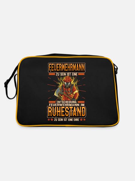 Feuerwehr Ruhestand Rente Pension Geschenk - Retro Tasche - Schwarz/Gold