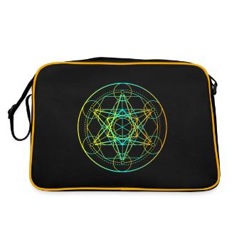 Sacred geometry gift mandala for yoga - Retro Bag - black/gold - Back