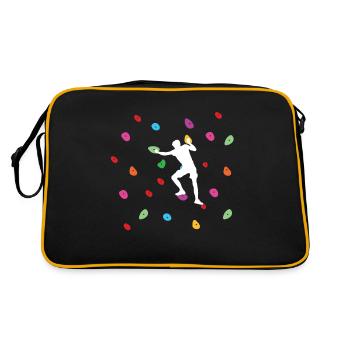 Bouldering climbers - Colorful climbing wall - Boulderer - Retro Bag - black/gold - Back