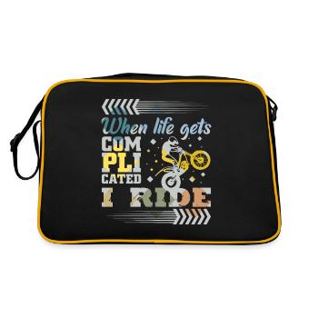 Trial bike saying - Retro Bag - black/gold - Back