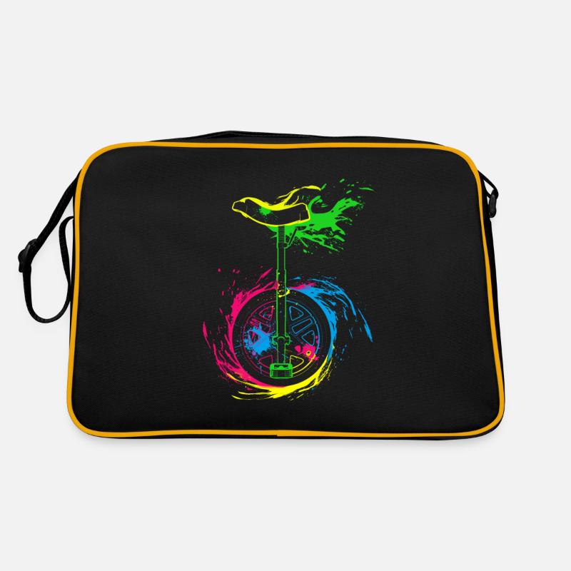 Splash Einrad - Retro Tasche - Schwarz/Gold