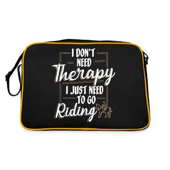 Pferde Rösser Reiter Reiterin - Retro Tasche - Schwarz/Gold - Hinten