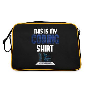 Computer Programmer Coder Nerd Coding - Retro Bag - black/gold - Back