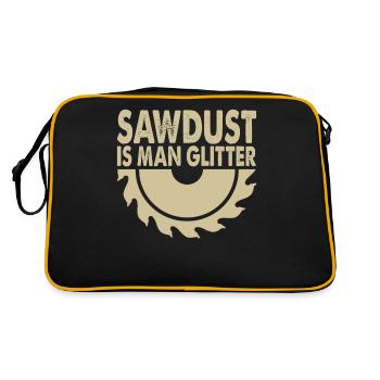 Énonciations populaires aléatoires La sciure est un homme qui scintille amusant - Sac Retro - noir/or - Dos