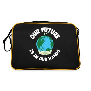 L'avenir est entre nos mains Protection de l'environnement - Sac Retro - noir/or - Dos
