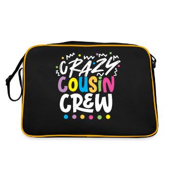 Crazy cousin cousin crew - Retro Bag - black/gold - Back