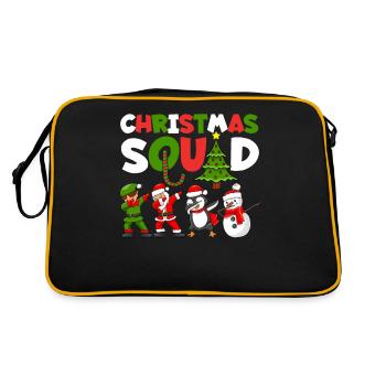 Christmas Squad Funny Xmas Tree Dabbing Santa Elf - Retro Bag - black/gold - Back