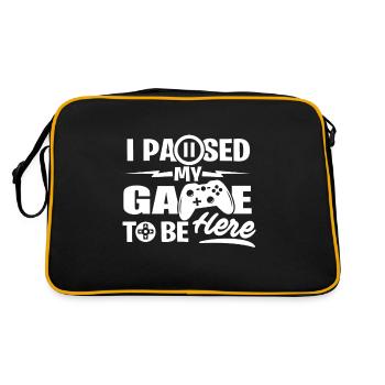 I paused my game - Retro Bag - black/gold - Back