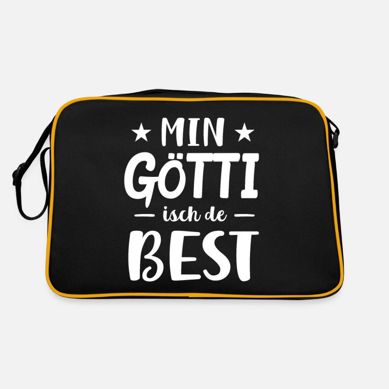 Min Götti Isch De Best Götti Geschenk Patenonkel Retro Tasche